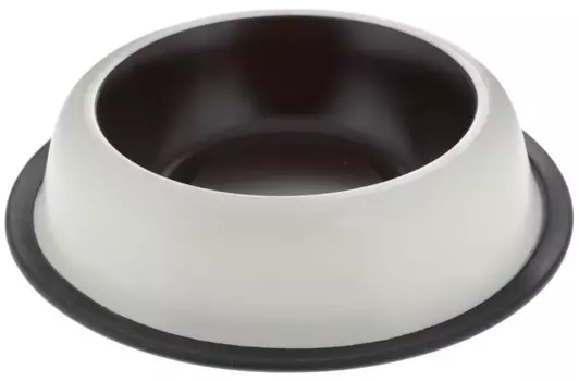 Миска нескользящая металлическая бежево-коричневая 700 мл VM-2519 (C)