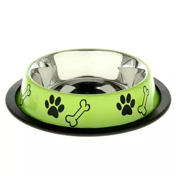 Миска нескользящая металлическая цветная с рисунком 700 мл VM-2509 (С)