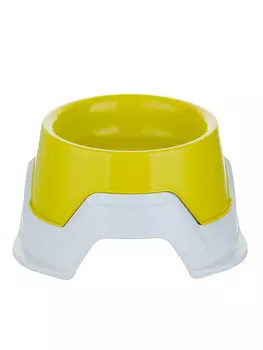 Миска пластиковая BAMA PET двойная для собак 650-360 мл, желтая