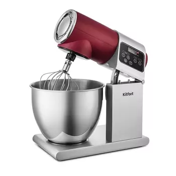 Миксер планетарный цельнометаллический Kitfort КТ-3038-3 красный, 1500 Вт.