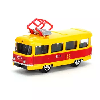 Модель "Трамвай" 7 см металлическая 182202, Технопарк SB-13-01-2T