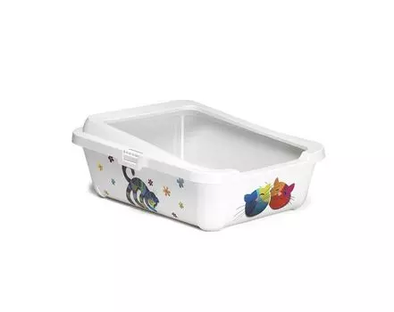 Moderna Friends Forever туалет-лоток с бортом Hercules 51x39x19h см, серо-белый