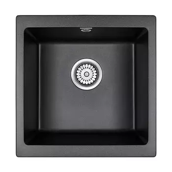 Мойка для кухни кварцевая Paulmark Brilon PM104546-BLM черный металлик