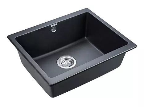 Мойка для кухни кварцевая Paulmark Gera PM205546-BLM черный металлик