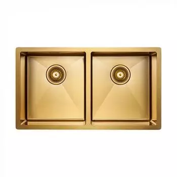 Мойка для кухни нержавеющая Paulmark DOPPLET PM507844-BG брашированное золото