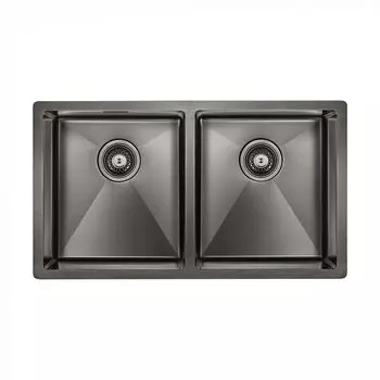 Мойка для кухни нержавеющая Paulmark DOPPLET PM507844-GM вороненая сталь