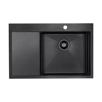 Мойка для кухни нержавеющая Paulmark Elde PM807851-GMR вороненая сталь