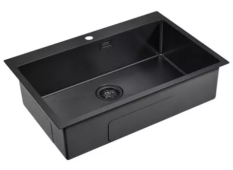 Мойка для кухни нержавеющая Paulmark Saar PM807551-GM вороненая сталь