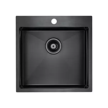 Мойка для кухни нержавеющая Paulmark Velten PM905151-GM вороненая сталь