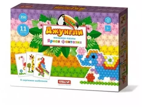 Мозаика-пазлы "Яркая фантазия "Джунгли" 350 фишек в коробке 01080