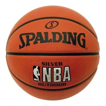 Мяч баскетбольный №3 SPALDING NBA SILVER Outdoor RBR BB, 65821, Оранжевый,