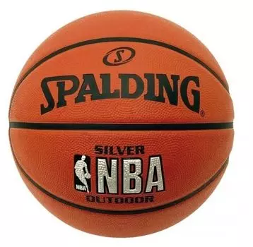 Мяч баскетбольный №7 SPALDING NBA SILVER с логотипом NBA, 83016, Оранжевый,