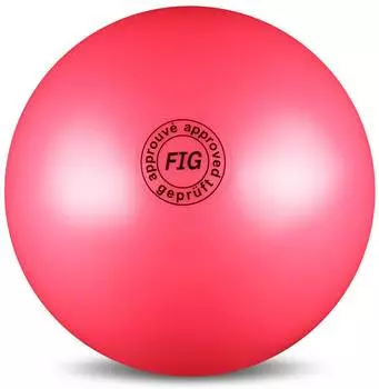 Мяч для художественной гимнастики силикон FIG Металлик 420 г, AB2801, Розовый, 19 см