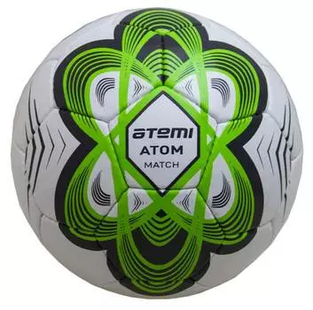 Мяч футбольный Atemi ATOM, PU, зеленый, р.5