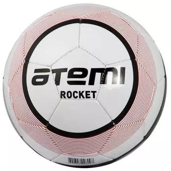 Мяч футбольный Atemi ROCKET, PVC бел/красн., р.5, м/ш, дет., 260-280г (0,4-0,5 bar)