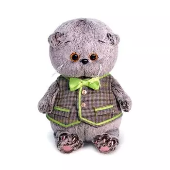 Мягкая игрушка BUDI BASA BB-056 Басик BABY в клетчатом жилете 20см