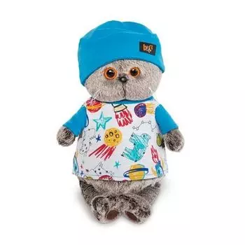 Мягкая игрушка BUDI BASA Ks22-091 Басик в футболке космос и в шапочке 22см