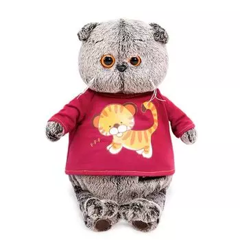 Мягкая игрушка BUDI BASA Ks25-143 Басик в футболке с принтом "Тигренок" 25 см