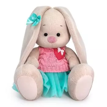 Мягкая игрушка BUDI BASA SidS-362 Зайка Ми в юбке и вязаном жилете 18см