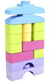 Мягкий конструктор для малышей 14 деталей Пастель