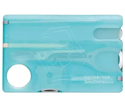 Мультитул швейцарская карточка Victorinox SwissCard Nailcare 0.7240.T21, голубой