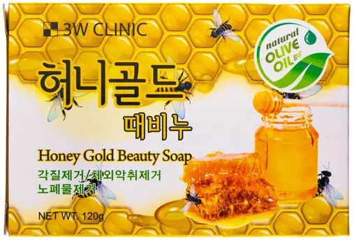 Мыло кусковое 3W Clinic Honey Gold Beauty Soap, 120 гр