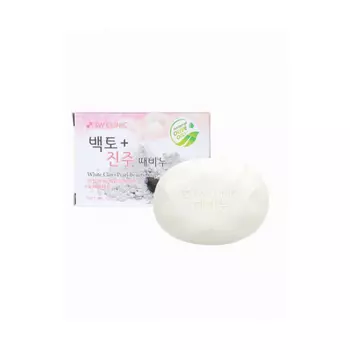 Мыло кусковое 3W Clinic ЖЕМЧУГ/БЕЛАЯ ГЛИНА White clay+Pearl Beauty Soap, 120 гр