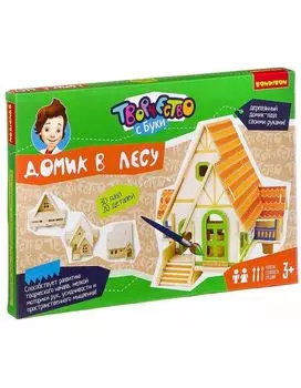 Н-р д/тв-ва BONDIBON,деревян.3D пазл Домик в лесу, 20дет