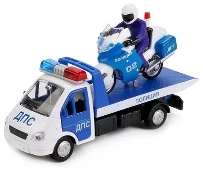 Н-р из 2-х машин Технопарк Газель Эвакуатор+мотоцикл 251139 SB-16-42-T4-WB