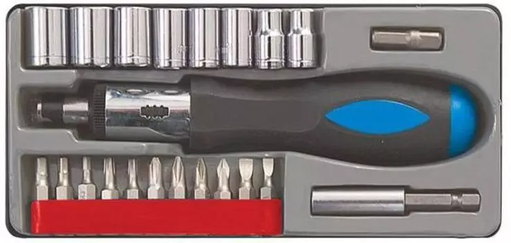 Набор бит и торцевых головок Fit 56305 (22 предмета)