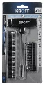 Набор бит и торцевых головок Kroft 203022 (21 предмет)