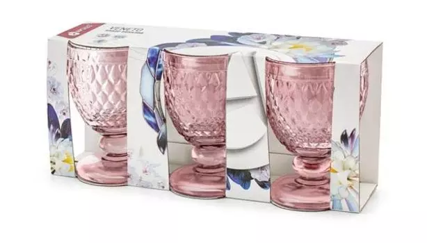 Набор бокалов APOLLO Veneto 3 пр. розовый