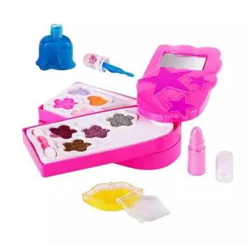 Набор детской декор.косметики Bondibon косметичка-цветок с листом 3х-уровневая, раздвижная с зеркальцем BB2276