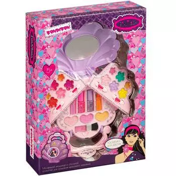 Набор детской декор.косметики Bondibon косметичка-сумочка в виде ракушки,тени для век блеск для губ,помада,лак BB4754