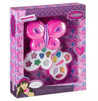 Набор детской декоративной косметики Bondibon косметичка тени д/век с блестками 7 отт.тени д/век 8 отт.аппликатор ВВ2274