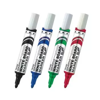 Набор для магнитно-маркерной доски (магнитный стиратель, 4 маркера), PENTEL (Япония) MAXIFLO, MWL5S-4N