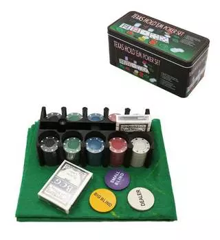 Набор для покера Фабрика Покера из 200 фишек в жестяной коробке + карты и сукно арт.CPPS200ZB