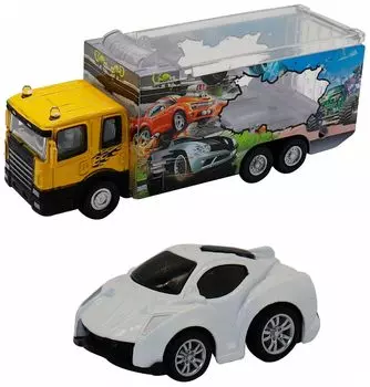 Набор грузовик+машинка die-cast белая,спусковой механизм FТ61050