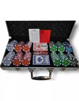 Набор из 300 фишек Фабрика Покера для покера с номиналом в кейсе (цвет в ассорт.) арт.CPPS300
