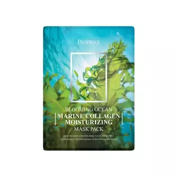 Набор из 5 масок для лица на тканевой основе DEOPROCE BLOOMING MARINE COLLAGEN MOISTURIZING MASK PACK