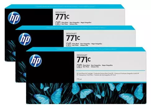 Набор картриджей HP 771С (B6Y31A) матовый черный, 3 картриджа