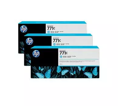 Набор картриджей HP 771С (B6Y36A) светло-голубой, 3 картриджа