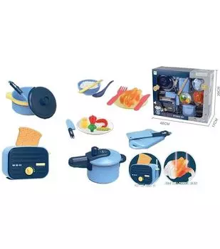Набор Кухня голубой (20 предм.) с тостером в коробке