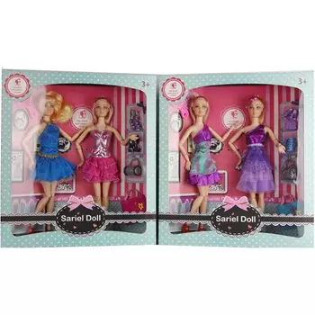 Набор кукол (2шт)с аксессуарами в коробке,28 см В наборе:расческа,обувь,сумка 2216-D