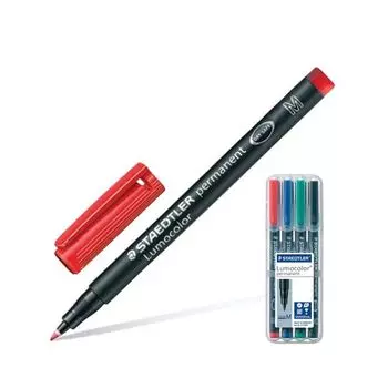 Набор маркеров перманентных (нестираемых) Staedtler Lumocolor (4 шт.) 1 мм 317 WP4