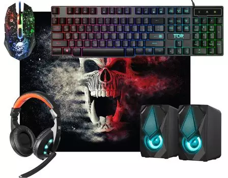 Набор мышь+коврик+гарнитура+клавиатура+колонка Defender MHP-127 (52127)