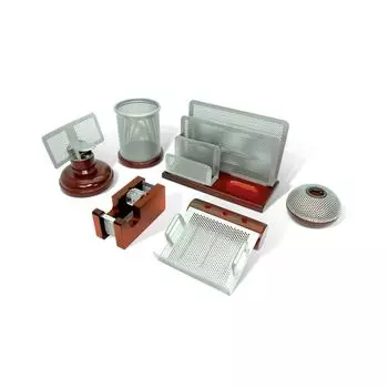 Набор настольный GALANT Wood&amp;Metal, 6 предметов, красное дерево и никелированный металл, 230876