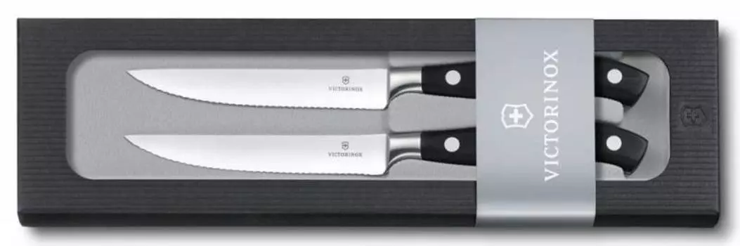 Набор ножей кухонных Victorinox Forged Steak (7.7242.2W) 2 шт черный