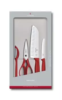 Набор ножей кухонных Victorinox Swiss Classic Kitchen (6.7131.4G) 4 шт красный