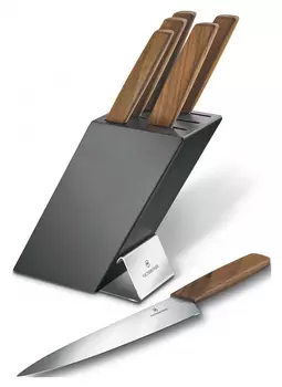 Набор ножей кухонных Victorinox Swiss Modern Cutlery Block (6.7186.6) 6 шт черный